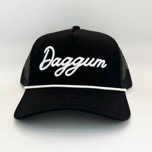 Dirty Word Trucker Hat “DAGGUM” Mesh Back Cap - Black - $35 MSRP